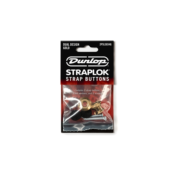 Dunlop 2PSLS034G Straplok Dual Button Gold