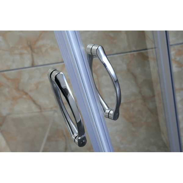 Box Doccia Semicircolare Vetro Opaco Anticalcare Temperato 4 MM Apertura Angolare Doppio Scorrevole. Misura 80x80