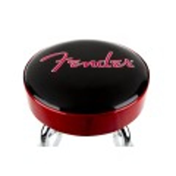 Sgabello da bar con logo nero in rilievo Fender™, nero/rosso, 30"