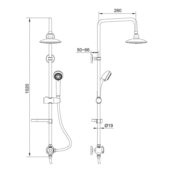 COLONNA DOCCIA CARBONIA