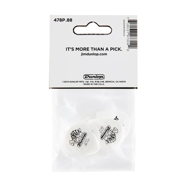 Dunlop 478P.088 TORTEX WHITE JAZZ III, .88MM