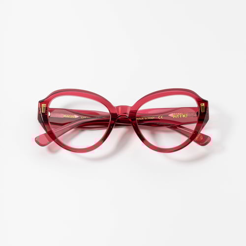 Kyme Eyewear Kyme Martina Red Sunglasses - Handmade Round Italian Eyewear. Color Red, Size Medium