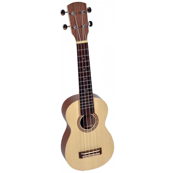 HORA UKULELE SOPRANO MADE IN EUROPE TAVOLA ABETE MASSELLO FONDO FASCE NOCE TASTIERA IN PALISSANDRO