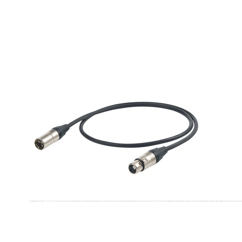PROEL STAGE Cavo professionale DMX per segnale DMX512 con connessioni presa volante XLR 3P Neutrik - spina volante XLR 3P Neutrik/NC3FXX - DMXD - NC3MXX. Lunghezza: 10 m. Colore disponibile: Nero Altre lunghezze disponibili: visualizzare le specifiche tecniche