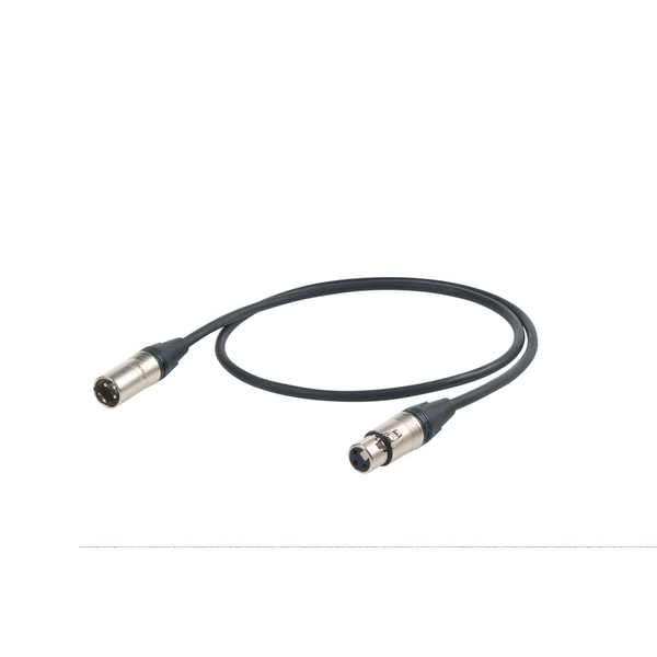 PROEL STAGE Cavo professionale esoterico con connessioni spina volante Neutrik 3 poli -&gt;presa volante XLR Neutrik 3 poli. Disponibile nel colore Nero