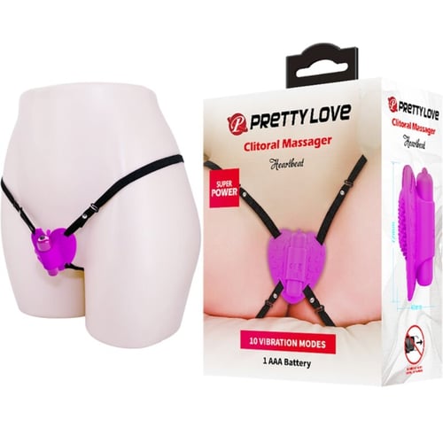 PRETTY LOVE - CLITORAL MASSAGER HEARTBEAT 10 VIBRATION MODES PURPLE