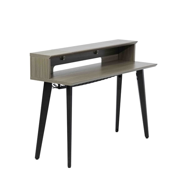Gator Frameworks GFW-ELITEKEYTBL61-GRY Workstation in legno per tastiere fino a 61 tasti, colore grigio driftwood<br>