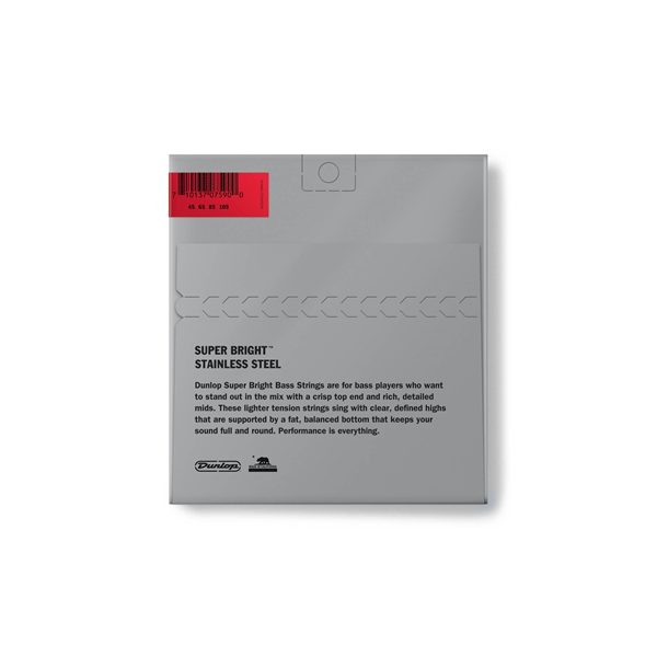 Dunlop DBSBS45105 Super Bright Stainless Steel, Medium Set/4