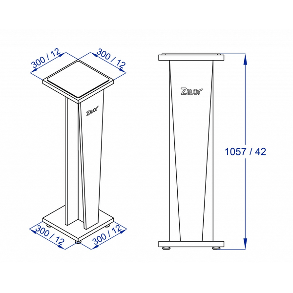 ZAOR MIZA V-STAND 42 BLACK COPPIA DI SUPPORTI DA TERRA PER MONITOR DA STUDIO