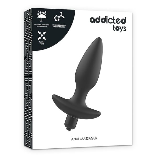 ADDICTED TOYS MASSAGER PLUG ANAL MIT VIBRATION SCHWARZ