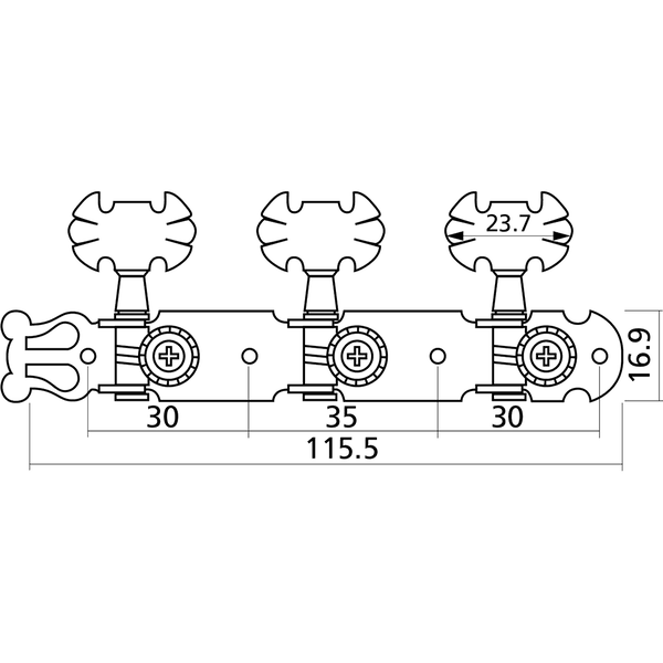 Yellow Parts EZ1779G Meccaniche Chitarra Classica 1+1 Dorate 2 Pcs
