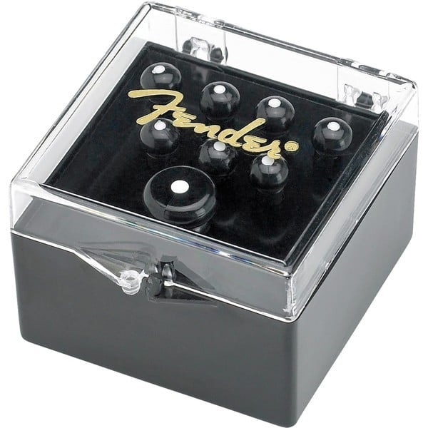 FENDER Set di spilli per ponte Black con White Dot, confezione da 7