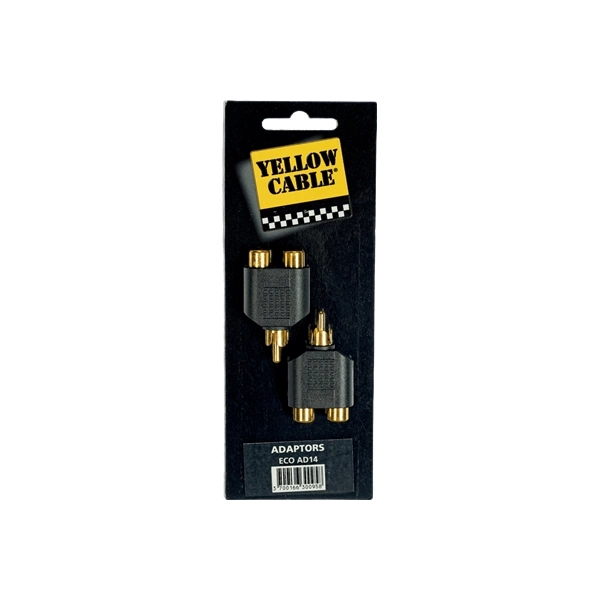 Yellow Cable AD14 Adattatore RCA Maschio/2x RCA Femmina 2 Pcs
