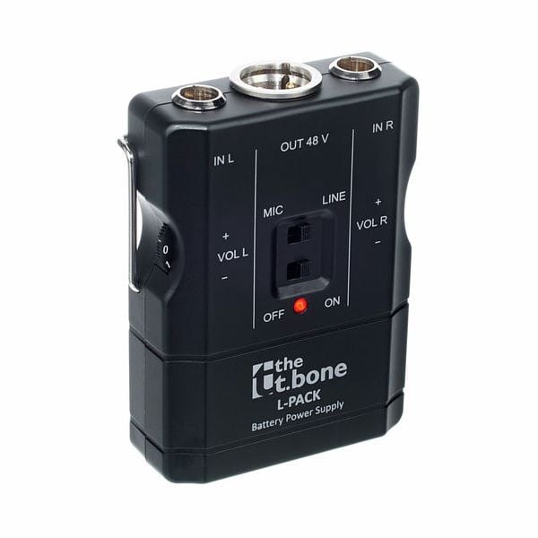 THE T.BONE L-PACK ALIMENTATORE PHANTOM 9 VOLT A BATTERIA PER 2 MICROFONI TQG MINI XLR 3 POLI
