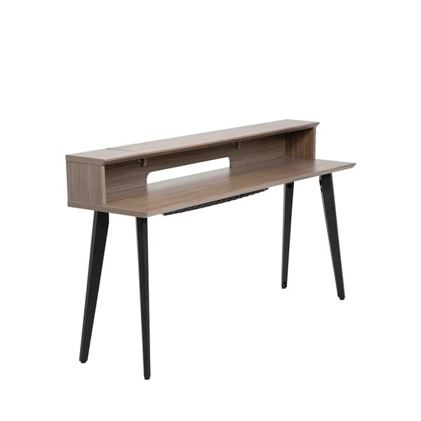 Gator Frameworks GFW-ELITEKEYTBL88-GRY Workstation in legno per tastiere fino a 88 tasti, colore grigio driftwood<br>