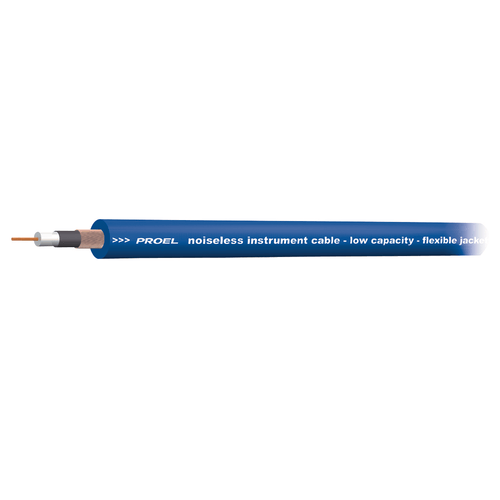 PROEL STAGE Cavo coassiale antirumore per strumenti/effetti con guaina esterna flessibile in PVC ø 6.4 mm - O.F.C. (Oxygen Free Copper). Colore blu