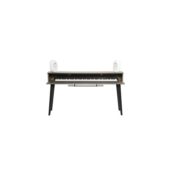 Gator Frameworks GFW-ELITEKEYTBL88-GRY Workstation in legno per tastiere fino a 88 tasti, colore grigio driftwood<br>