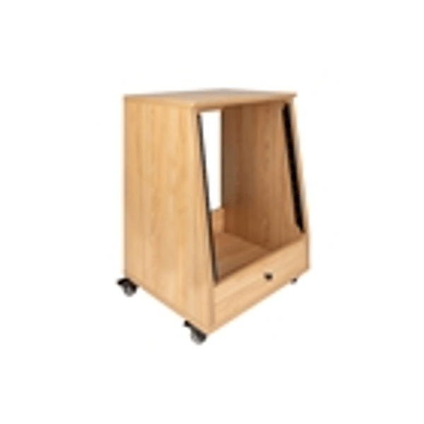 Gator Frameworks GFW-ELITESTUDIORK12-MPL Rack da studio inclinato 12 unità con finitura in acero naturale opaco<br>