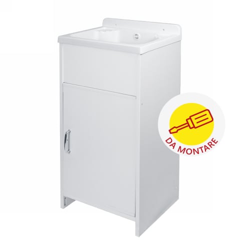 Kit lavatoio mini mobile in pvc e vasca in polipropilene (da montare)