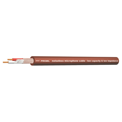 PROEL STAGE Cavo bilanciato professionale per microfono con guaina esterna flessibile - O.F.C. (Oxygen Free Copper - Sezione 2 x 0,22 mm2). Colore bronzo.
