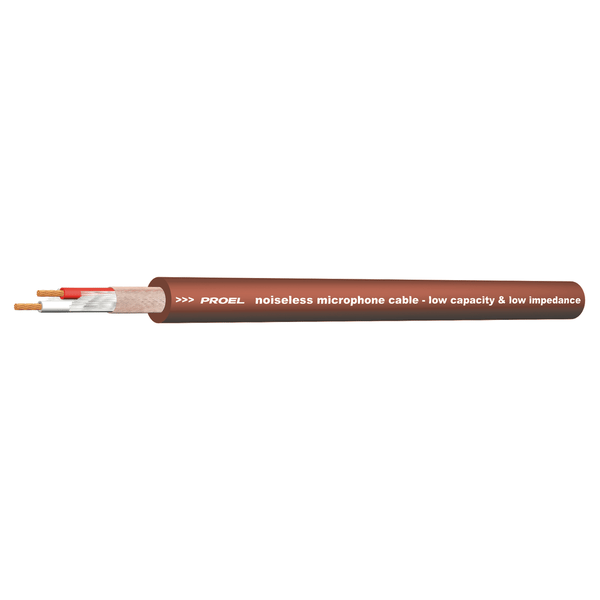 PROEL STAGE Cavo bilanciato professionale per microfono con guaina esterna flessibile - O.F.C. (Oxygen Free Copper - Sezione 2 x 0,22 mm2). Colore bronzo.