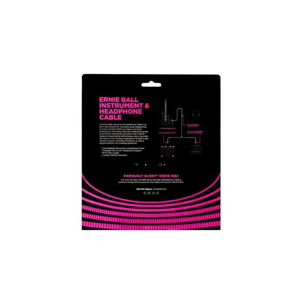 Ernie Ball 6411 Instrument and Headphone Cable