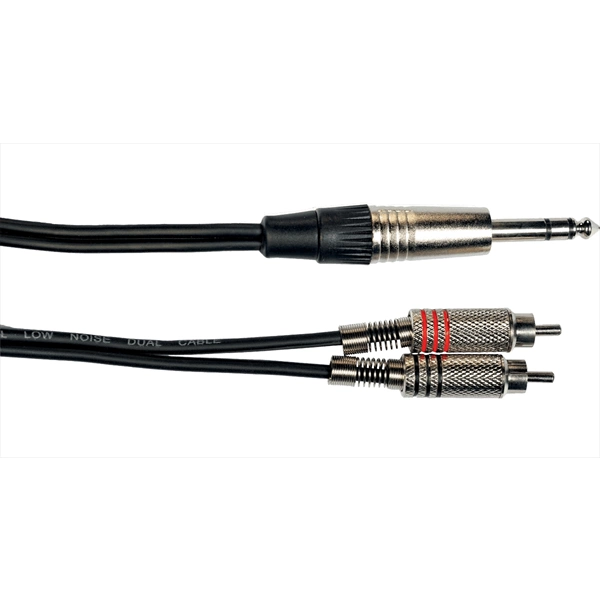 Yellow Cable K02ST-3 Cavo Segnale Stereo 2x RCA maschio/Jack TRS 3 m
