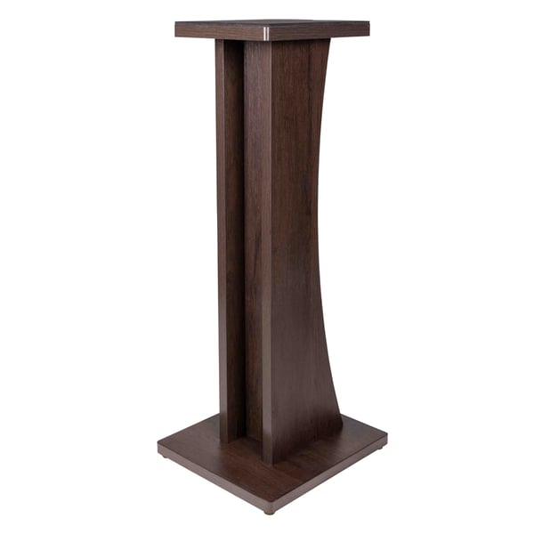 Gator Frameworks GFW-ELITESPKSTMN-BRN Coppia di supporti per monitor da studio in legno con finitura marrone scuro<br>