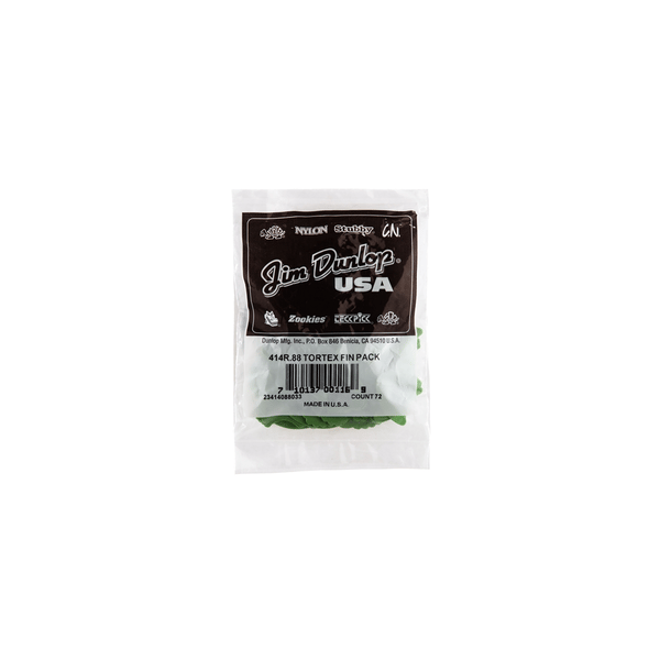 Dunlop 414R Tortex Fin Green .88
