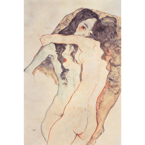 Egon Schiele Due donne che si abbracciano