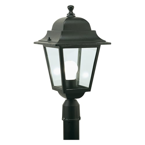 LANTERNA TESTA-PALO 'QUADRATA' 100 W - cm 41 x 21 x 6 nero