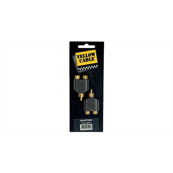 Yellow Cable AD14 Adattatore RCA Maschio/2x RCA Femmina 2 Pcs
