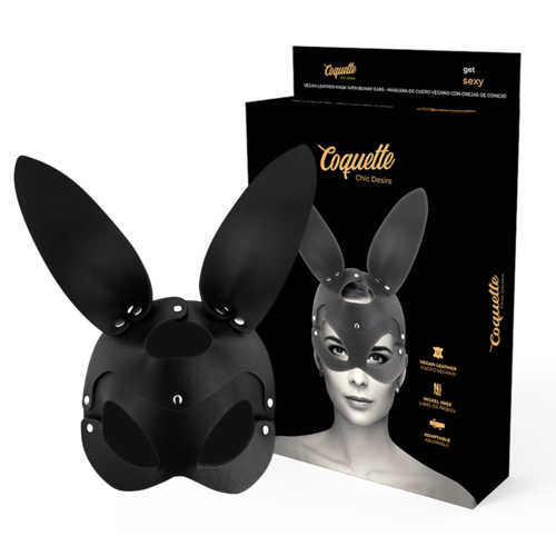 COQUETTE ACCESSORIES COQUETTE CHIC DESIRE - MASCHERA VEGANA IN PELLE CON ORECCHIE DI CONIGLIO