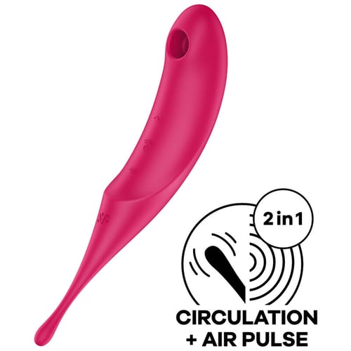 SATISFYER TWIRLING PRO AIR PULSE STIMULATOR & VIBRATOR - ROT