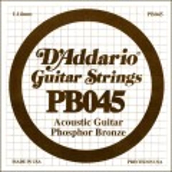 D'ADDARIO Phosphor Bronze Wound Acoustic Guitar Single String, .045