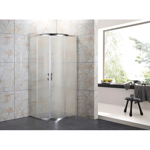 Box Doccia Semicircolare Vetro Opaco Anticalcare Temperato 4 MM Apertura Angolare Doppio Scorrevole