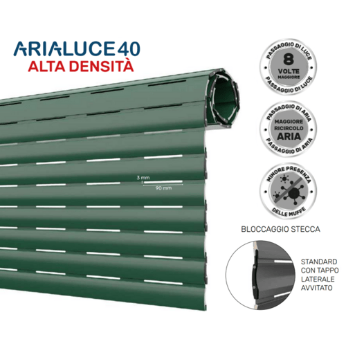 Tapparelle Alluminio Coibentato Alta Densità Foro Largo 7.3x40 ARIALUCE 40 HD