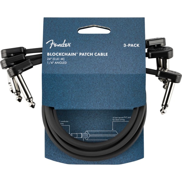 Pack da 3 cavi Patch Fender Blockchain 24", Angle/Angle