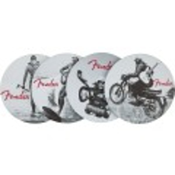 Set sottobicchieri Fender™ Vintage Ads 4-Pk Coaster Set, Black and White