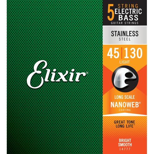ELIXIR 14777 ELECTRIC BASS STAINLESS STEEL NANOWEB