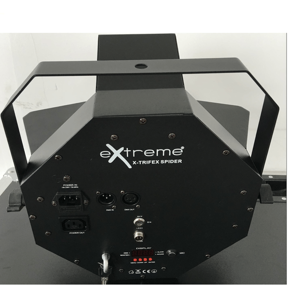 EXTREME X-TRIFEX SPIDER BUNDLE EFFETTO 3 IN 1 + CASE / 8 LED 1W BIANCO STROBO + 20X3W SPIDERAY FLOWER 4 RGBWA X 3W + LASER RG ROSSO/VERDE 100/50MW