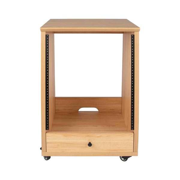 Gator Frameworks GFW-ELITESTUDIORK12-MPL Rack da studio inclinato 12 unità con finitura in acero naturale opaco<br>