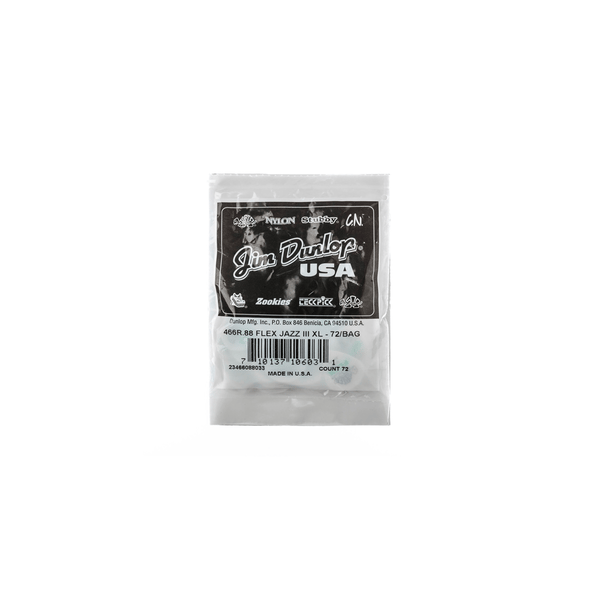 Dunlop 466R088 Tortex Flex Jazz III XL .88 mm Bag/72