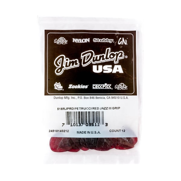 Dunlop 518RJPRD John Petrucci Primetone Jazz III Red, Bag/12