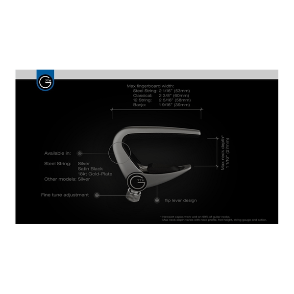 G7TH Newport 6 String Silver Capo