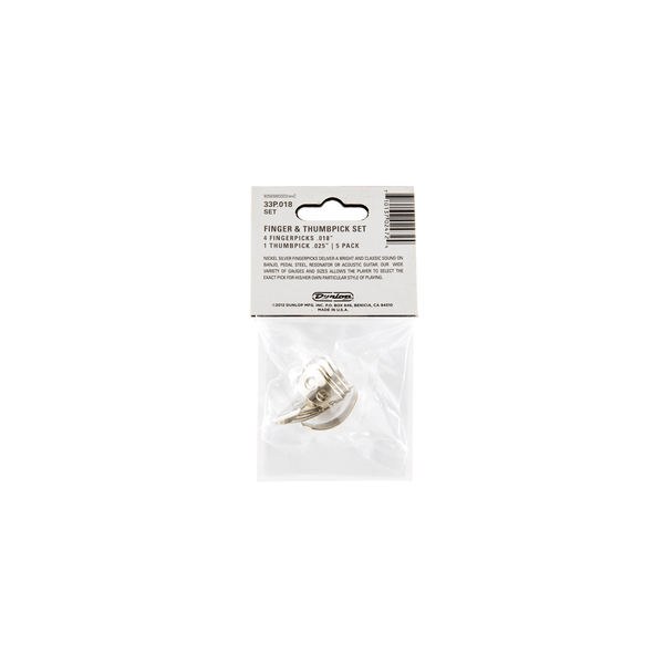 Dunlop 33P N/S 4FINGER & 1THUMB .018 - PLAYER'S PACK 5 PLETTRI