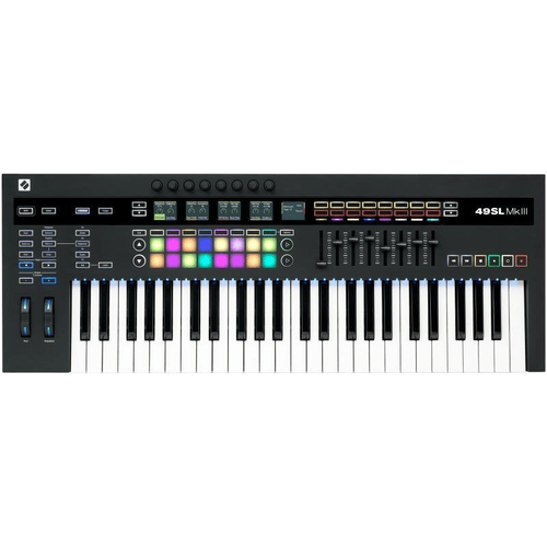 NOVATION 49SL MKIII TASTIERA CONTROLLER MIDI USB 49 TASTI SEMIPESATI + 16 PAD + 8 FADER + 8 ENCODER