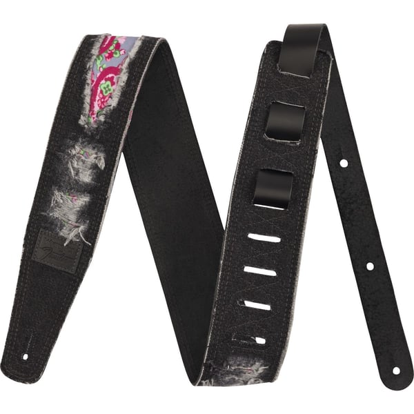 Tracolla in denim strappato Fender® x Wrangler®, Black
