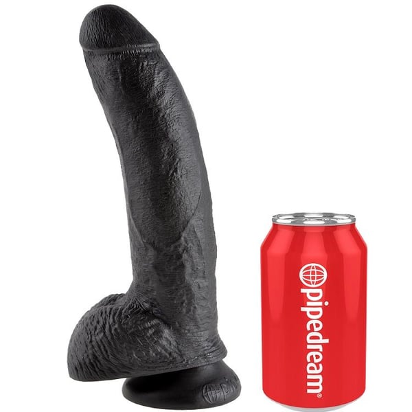 KING COCK 9" CAZZO NERO CON SFERE 22,9 CM