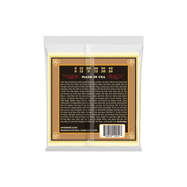 Ernie Ball 2051 Earthwood Silk &amp; Steel 80/20 Bronze Soft 9-46